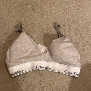 Calvin Klein Breastfeeding Gray Bra Super Comfy, Medium